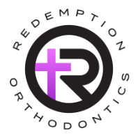 Decorative circular logo for Redemption Orthodontics.